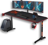 BlitzWolf BW-GD2 Gamingtafel, 140 cm, ergonomisch gaming-bureau, grote pc-tafel, gaming-bureau met muismat, gamer-computertafel met USB-spelgreep, rek, bekerhouder en hoofdtelefoon