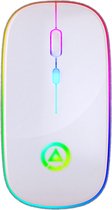 Wireless Gaming mouse - Draadloze Gaming muis - Oplaadbare game muis - RGB - Led - Stille muis - Wit