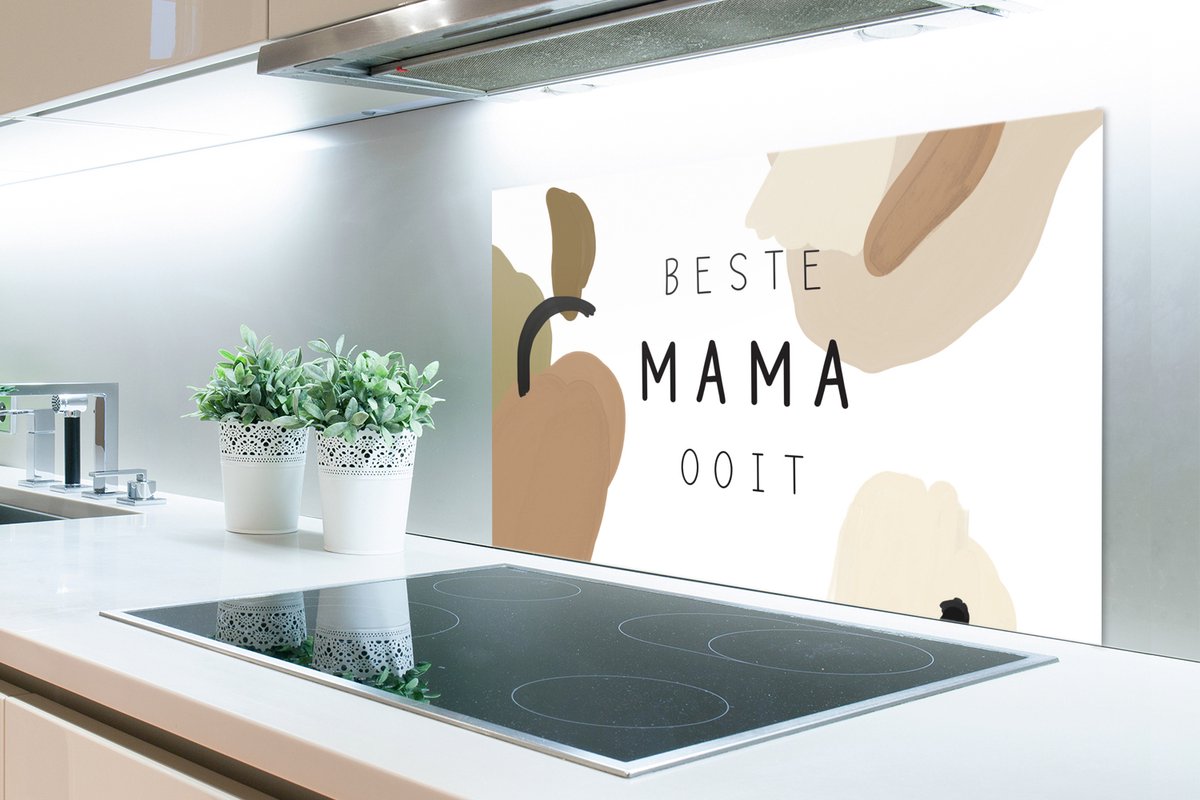 KitchenYeah Spatscherm 80x55 cm - Beste mama ooit - Aluminium thumbnail 3