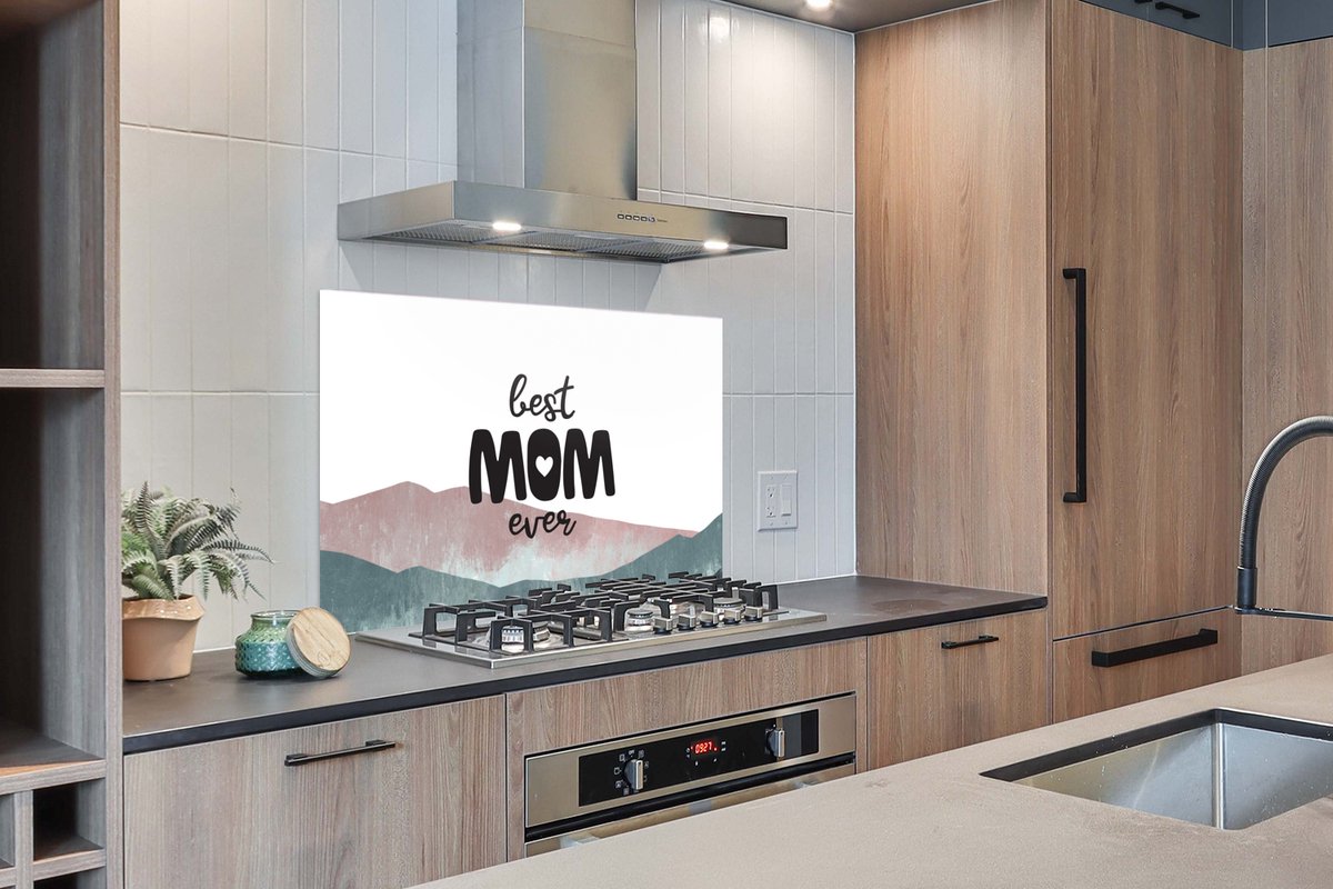 KitchenYeah Spatscherm 120x80 cm Best mom ever - Aluminium thumbnail 5