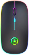 George Napoli - Wireless Gaming mouse - Draadloze Gaming muis - Oplaadbare game muis - RGB - Led - Stille muis - Zwart