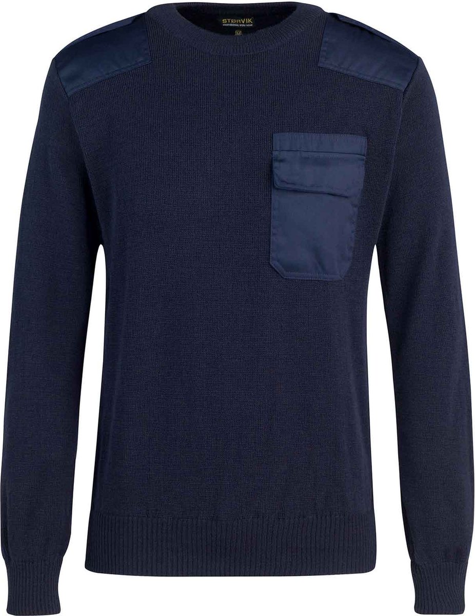 STØRVIK Dampier Commando Trui Heren Acryl/Wol Gebreid – Donkerblauw