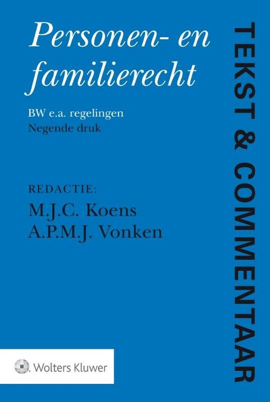 Tekst & Commentaar - Personen- en Familierecht - cover