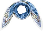 Riemen print sjaal/doek - blauw-witte sjaal - dames sjaal - modieuze sjaal - mode sjaal - mode doek