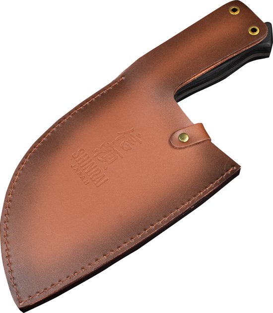 Shinrai Japan - Couteau de chef 18 cm - Couteau - Couteau à découper Zwart avec revêtement en cuir - Avec coffret cadeau de Luxe