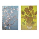 3BMT Notitieboek A5 set van 2 - Softcover - Blanco - Van Gogh - Amandelbloesem en Zonnebloemen