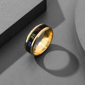 Smart Ring - Capteur de température étanche - Smart Ring intelligent - Doigt d'usure - Change - Imprimante couleur multifonction - Anneaux de température - (Couleur : Or, Taille : 9)