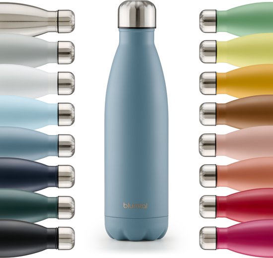 Blumtal Thermosfles - Met dubbele wand - Thermosbeker Koffie, Thee en Koele dranken - Travel Mug - 500ml - Dove Grey - Grijs Blauw