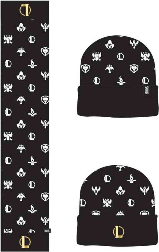 League Of Legends - Black&White Giftset (Beanie & Scarf)
