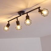 Belanian.nl -  Modern, vintage  plafondlamp zwart, 4 lampen,Industrieel, retro Plafondlamp,Scandinavisch Boho-stijl  E27 fitting  Plafondlamp voor  Eetkamer, hal Plafondlamp,laapkamer, woonka