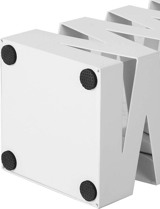 SONGMICS Vierkante Metaal Paraplustander Met Drip Tray 4 Haakjes Wit 15