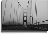 Walljar - Drive On Golden Gate Bridge - Muurdecoratie - Canvas schilderij