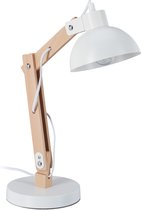 Relaxdays bureaulamp scandinavisch - bedlamp - retro tafellamp wit - verstelbaar - 40 W