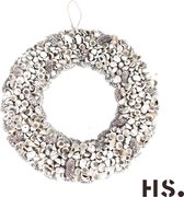 Deurkrans Ø 30 cm - Grijs - Wit