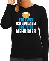 Apres ski trui Ein Zwei Drei Bier zwart  dames - Wintersport sweater - Foute apres ski outfit/ kleding/ verkleedkleding S
