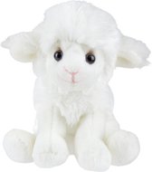 Pluche knuffel dieren zittende schaap/lammetje 15 cm - Speelgoed knuffelbeesten schapen