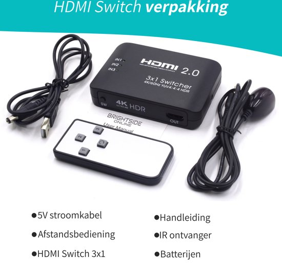 ESSENTIEL B Switch HDMI Splitter HDMI 4K 1 entrée / 2 sorties pas cher 