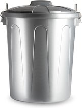 Afvalemmers / Vuilnisbak – Met deksel / Vuilnisbak Afvalscheiding / Afvalscheiding / Prullenbak Afvalscheiding / Prullenmand – Met Handvaten – 51 Liter / Grijs