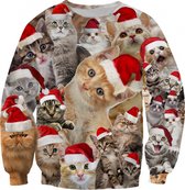 Fluffy katten Foute kersttrui - Maat: L - Kerstmis trui - Heren kersttrui - Dames kersttrui - Foute kersttruien - Kerst outfit - Kerstkleding - Lelijke kersttrui - Gekke kersttrui -