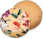 Gevuld kussen Fiori - 55cm diameter polyester nr.30228 oker