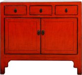 Fine Asianliving Antieke Chinese Kast Rood Glanzend B99xD40xH92cm Chinese Meubels Oosterse Kast