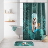 Livetti | Douchegordijn | Shower Curtain | Polyester | 180x200 cm | Inclusief Ringen | Doggy Zen