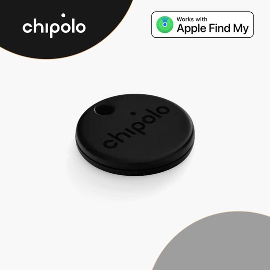 Chipolo One Spot - Apple Tag Airtag Sleutelhanger - Keyfinder Sleutelvinder - Apple Find My Network - 1-Pack - Zwart