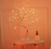 MIRO Lichtboom Zilver - Lichttakken - Warm Wit Licht - Led - USB & Batterij - Kerst - Woonkamer - Slaapkamer - Decoratie - Nachtlampje - Aan & Uit Knop