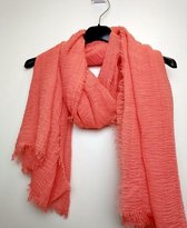 Dames sjaal Anja effen motief oranje