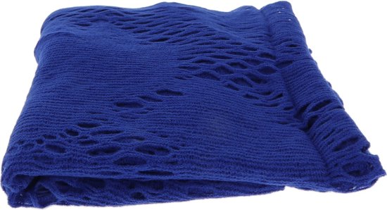 Behave accessoires - fijn gebreide sjaal - blauw- patroon