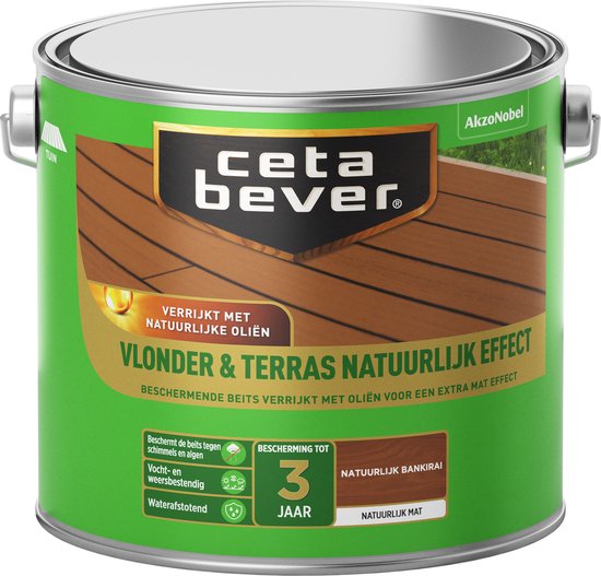 afstuderen Enzovoorts Wonder CetaBever Vlonder & Terras Beits - Natuurlijk Effect - Mat - Bankirai - 2,5  liter | bol.com