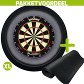 Winmau Blade 6 Triple Core + Rubberen Dartmat 90*300 + Dartbordverlichting Deluxe XL (Zwart)