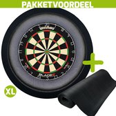 Winmau Blade 6 + Rubberen Dartmat 60*250 + Dartbordverlichting Deluxe XL (Zwart)