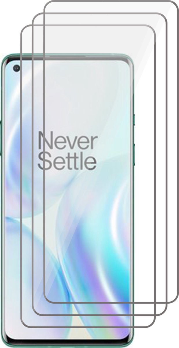 Screenprotector geschikt voor OnePlus 8 Pro - Beschermglas Screen Protector Glas - 3 stuks