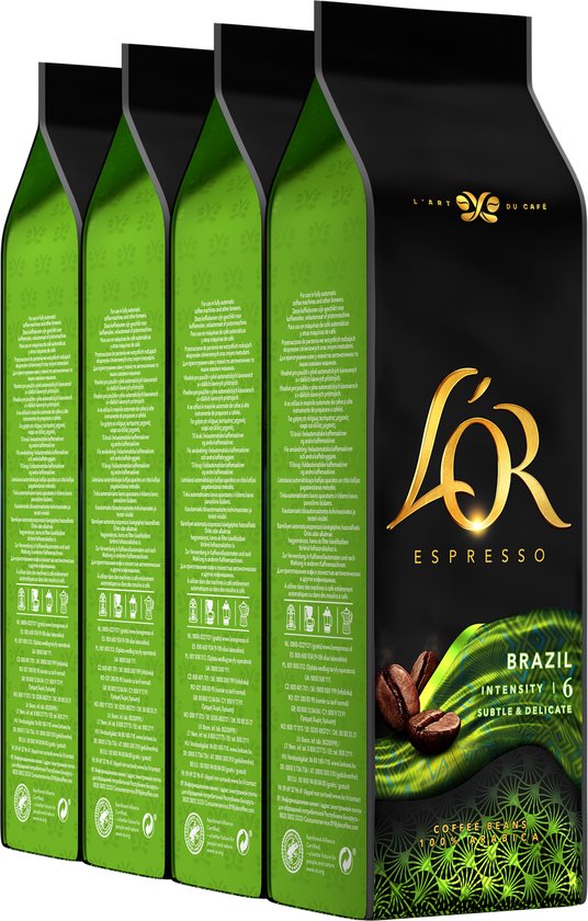 L'OR Espresso Origins Brazil Koffiebonen - Intensiteit 6/12 - 4 x 500 gram