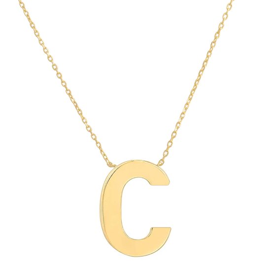 Fate Jewellery FJ4102 - Letter C - 925 zilver - goud verguld - 45cm +5cm