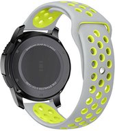 Strap-it Smartwatch bandje 22mm - sport bandje geschikt voor Samsung Galaxy Watch 46mm / Galaxy Watch 3 45mm / Gear S3 Classic & Frontier - Amazfit GTR 47mm / GTR 2 / GTR 3 - Pro - OnePlus Watch - grijs/geel