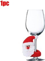 Kerst Decoratie - 2 Stuks - Wijn Glas - Wijnfles - Kerstman - Elanden - Sneeuwpop - Wijn - Fles - Decoratie - Xmas - Nieuwjaar - Kerstman