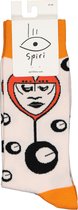 Spiri Ibiza Socks The Watcher - unisex sokken - wit met oranje - Maat: 41-46