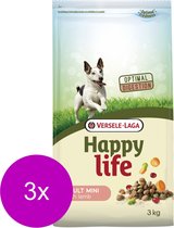 Happy Life Adult Mini - Nourriture pour chiens - 3 x Agneau 3 kg