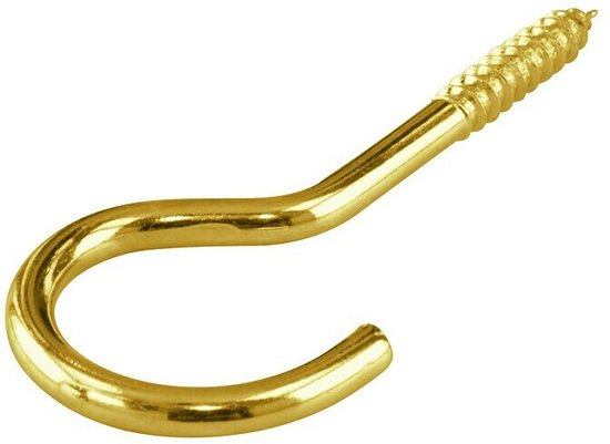 Gouden schroefhaak, 40 mm x 3.0 mm.