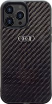 iPhone 13 Pro Max Backcase hoesje - Audi - Effen Zwart - Carbon