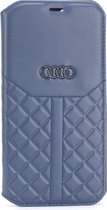 iPhone 13 Pro Max Bookcase hoesje - Audi - Effen Donkerblauw - Leer