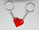 Bouwstenen sleutelhanger - Imitatie bouwsteen hart - brick keychain - Vriendschap - Geliefde - BFF - Rood
