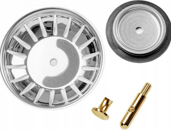 Luxe Gootsteen Afvoer Plug Zeef - Afvoerplug Stop Universele Gootsteenplug Gootsteenstop Korfplug Afvoerstop Onderdeel Afvoerputje Stopper Putje Rooster Voor Wastafel / Gootsteen / Spoelbak / Bad / Douchebak / Keuken / Wasbak / Aanrecht - RVS - 77mm