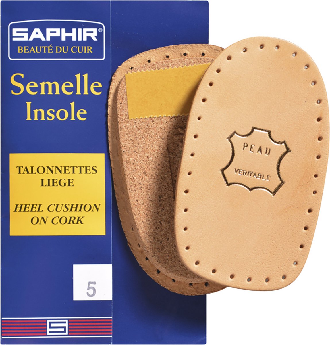 R hausseur de talon Saphir Talonette cuir sur li ge taille 4