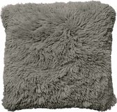 Fluffy kussen taupe - 45x45 cm