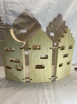 Gevelhuisjes 3 luik - Eikenhout - Decoratie - Cadeau