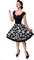 Belsira Swing jurk -XL- 50307 Flower Zwart/Wit