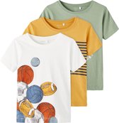 NAME IT NMMBERTEL SS TOP CAMP 4P Jongens T-shirt - Maat 104